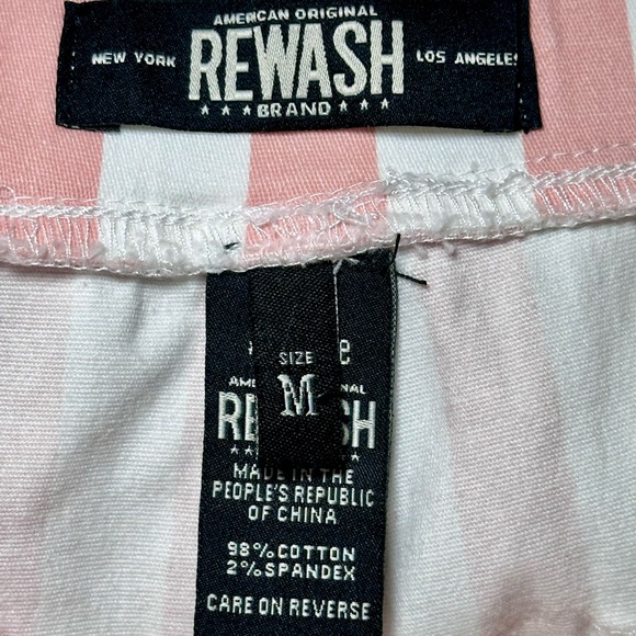 Rewash Brand Striped Coral Pink and White Juniors/Women Shorts - Picture 5 of 5